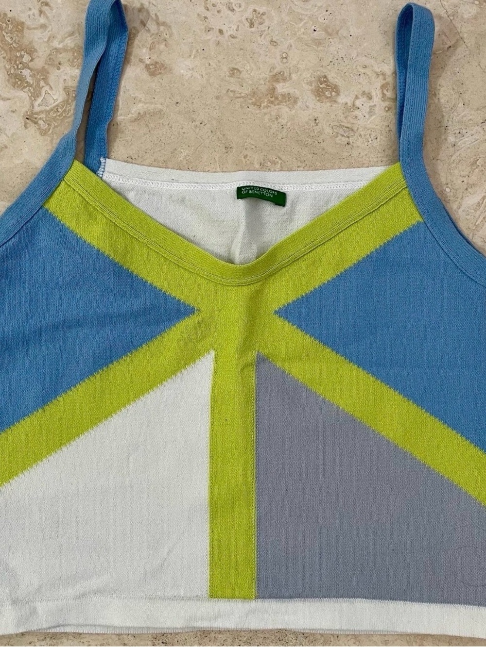 United Colors of Benetton Colorblock Knit Cropped Tank
